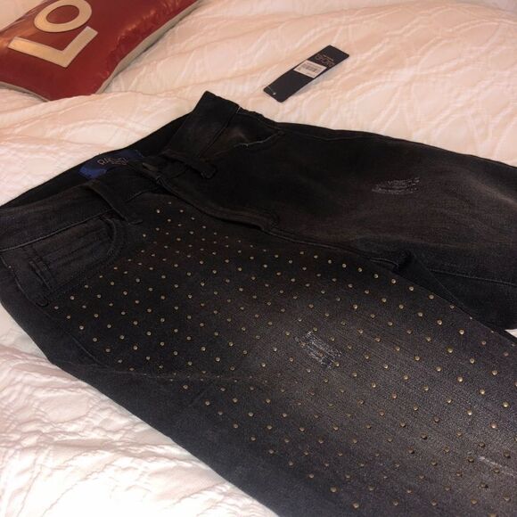 NWT - Hi Rise Stud Split Hem Skinny Jeans - Picture 3 of 4